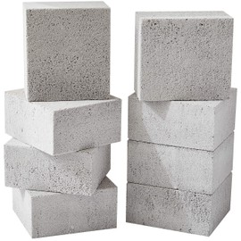 Non-Toxic, Chemical-Free Grey Grill Brick 8 Pack. Best Reusable BBQ Cleaning Block for Flattops, Grills and Smokers. Non Scratch Pumice Stone is the Perfect Tool for Scouring Griddles and Barbecues