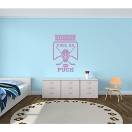 Hockey Helmet Cool As Puck Boys Room Sports Vinyl Wall Decal Sticker (Light Green, 21 X 31 in)