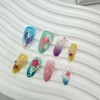 ONPRESS 30Pcs Summer Shell Press on Nails Medium Almond Fake