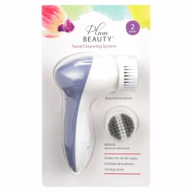 clio Plum BEAUTY Facial Cleaning System - Dual Speed with 2 Brushes (8216clp6)