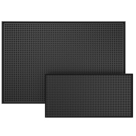 Premium Bar Mat, Premium A Bar Above Heavy Duty Bar Mat, 0.4in Thick Durable and Stylish Service Rubber Bar Mat for Spills, Coffee, Bars, Restaurants and Counter Top Dish Drying Mat, 2Pack