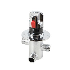 Cozyel 3-Way Industrial Water Mixer Valve G1/2, 10 Bar 20-60°C Brass Thermostat Mixing Water Valve Mixing Temperature Control Valve Mixing Valve Shower Fitting for Water Heater, Shower, Hand Shower