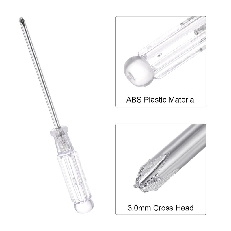 TOP-VIGOR 2pcs Mini Phillips Screwdriver 3mm Cross Head 95mm Length,