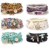Adramata 6 Sets Bohemian Stackable Bracelets for Women Multilayered Stretch