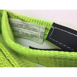 AHS 3" x 20' Recovery Strap, 36000lbs Capacity, DoublePly, Hi-Viz Green