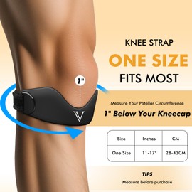 JHVW Patellar Tendon Support Strap, 2 Pack Knee Brace for Women Men, Adjustable Knee Band Strap for Running, Basketball Protection