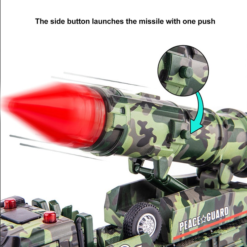 Missile Truck Toy High Simulation Strong Return Force Alloy Lights