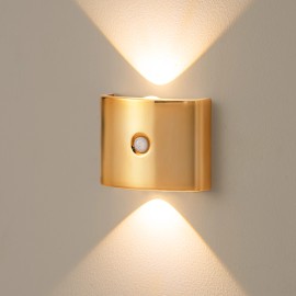 Morden Wireless Magnetic Motion Sensor Wall Light RGB Smart Home USB Rechargeable Night Light Bedroom Bedside LED Wall LampsBody color: Gold, Lamp Power(W): 1, Lamp Sizes: Small