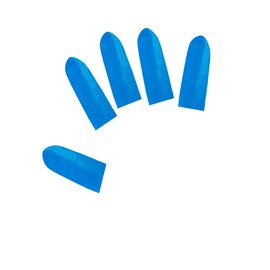 Small Size Nitrile Finger Cots Not Allergic Disposable Finger Set for Beauty Care, Handicrafts, Electronic Repair,Lens Repair, Pet Cleaning 100PCS(Blue))