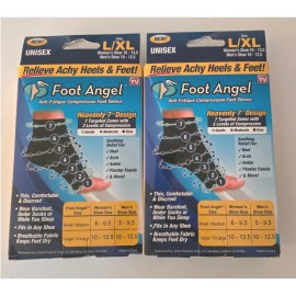 Foot Angel Lot of 2 Foot Angel Anti-Fatigue Compression Foot Sleeve - L/XL