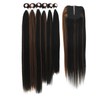 Yaki Straight Synthetic Hair 6 Bundles with Easy Closure Heat