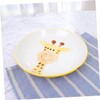 MERRYHAPY Giraffe Pattern Ceramic Plate for Boy Girl Porcelain Feeding