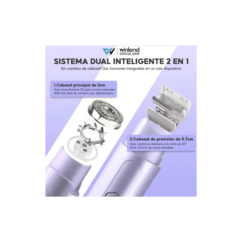 Maquinilla De Bikini Eléctrica Para Mujer Recortador 2in1