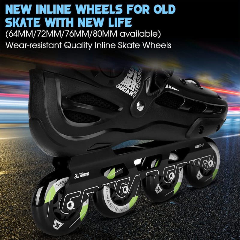 8 Pack Inline Skate Wheels 72mm 76mm 80mm Inline Replacement