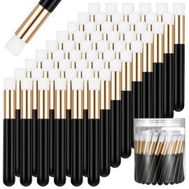 60 Pieces Lash Shampoo Brushes with Container, Eyelash Extension Cleansing Brush Nose Pore Cleaning Tool Peel off Blackhead Removing Tool Cosmetic Lash Cleanser Facial Cleansing