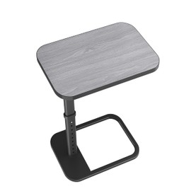 Kitstorack TV Tray Table, Adjustable Height & Rounded Metal Corners, Snack Table for Couch, Sofa, Bed, Chair, Living Room, C Shaped End Side Table for Eating, Dinner or Laptop, Small Spaces, Dark Gray