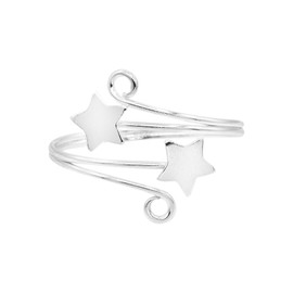 AeraVida Shooting Stars Wrap Swirl Wire Sterling Silver Toe Ring or Pinky Ring