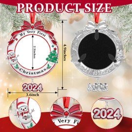 Hedeey Baby's First Christmas Picture Frame Ornament 2024 Girl Boy for Christmas Tree,My Very First Christmas Photo Frame Ornament for Baby Newborn Christmas Keepsake Gifts
