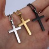 YADOCA Stainless Steel Cross Pendant with 50 cm Necklace for