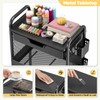 3 Tier Metal Rolling Cart with Drawer, Black Utility Storage