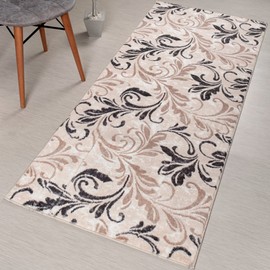 Custom Length, Slip Resistant Modern Floral Carpet Runner Rug Mat for Entry Hallway Kitchen Laundry, Machine Washable, Light Weight, 31 inch x 10 feet