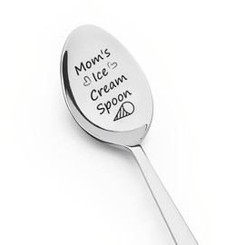 Mom Gifts for Birthday Mothers Day Mommy Engraved Mom’s Ice Cream Spoon for Mom Christmas Valentines Presents for Mama Stepmom Gift from Daughter Son