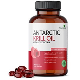 Futurebiotics Aceite De Krill Antártico Con Omega-3S Epa, Dha, Asstaxantina Y Fosfolípidos – 100% Puro Aceite De Krill Premium Probado En Metales Pesa