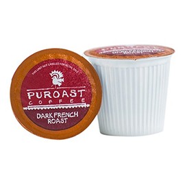 Puroast Low Acid Coffee| French Single Serve Pods | Dark Roast | High Antioxidants & High pH |No Bitter Aftertaste | Reduced Heartburn & GERD Friendly | 72 Count - Compatible with Keurig Brewer