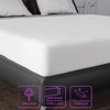 Soleil d'ocre, Flannel Mattress Protector, Cotton, White, 140 x 200