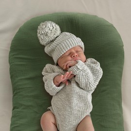 Muslin Baby Lounger Cover - Organic Cotton Baby Pillow Lounger Cover for Newborn - Soft and Breathable Infant Pillow Lounger Cover - Covers Only