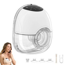 Electric Breast Pump, 4 Modes and 12 Levels, Handsfree Breast Pumps, Portable Electric Breast Pump, Painless Strong Suction, Low Noise Leakage, Prevent Leakage with 17/19/21 mm Flanges (White)