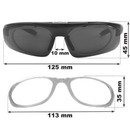 Rapid Eyewear Rx Polarised Golf Sunglasses Frame for Glasses Wearers. Mens & Womens. Black