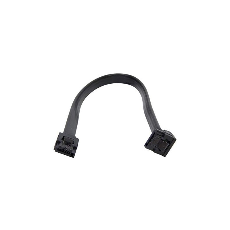 Nippon Labs SATA3L0.8FT-90/180BK 10-Inch Sata Cable with Locking Latch, Black