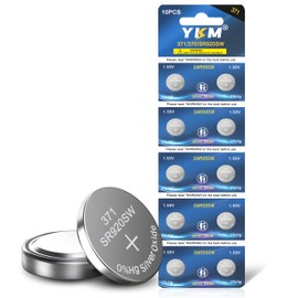 YKM 10 Pack 371 SR920SW Watch Battery AG6 370 371 Button Coin Cell Long Lasting 1.55V Silver Oxide Batteries