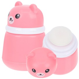 minkissy 2pcs Baby Body Powder Puff Container Children's Fluffy Talcum Powder Puff Box for Baby Adult Portable Talcum Powder Dispenser Case Pink