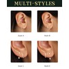 3 Pairs Sterling Silver Stud Hoop Earrings Set for Women