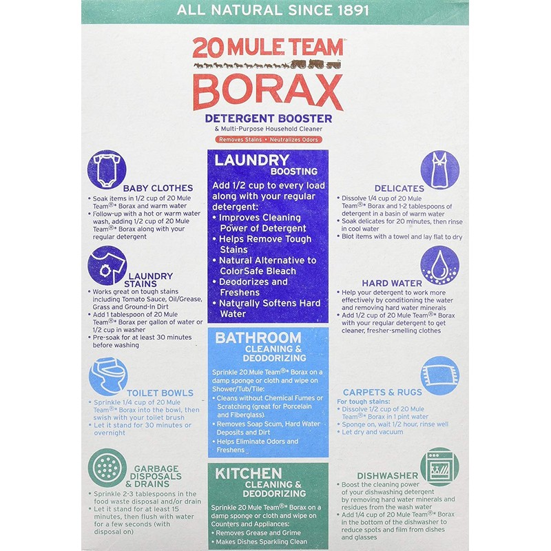 20 Mule Team Borax Natural Laundry Booster, 65 oz (Pack