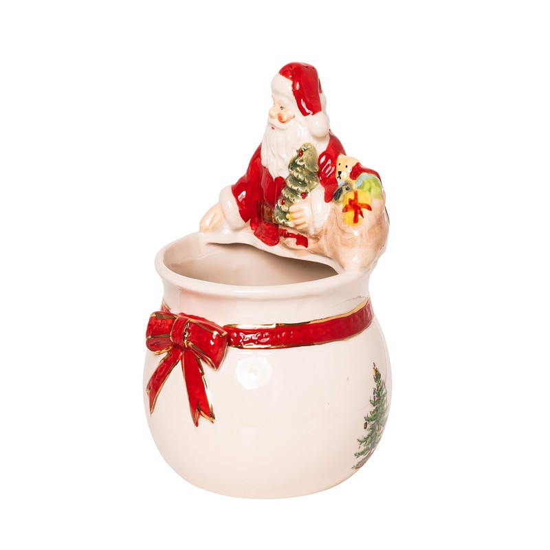 Wichtelstube-Kollektion Candy Bowl with Santa Claus Candy Bowl Christmas Decoration