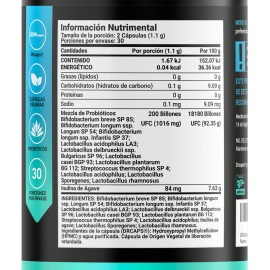 200 Billones De Probióticos 60 Cápsulas Con 11 Cepas B Life. Sabor Sin sabor