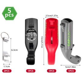 Cap Gun Bottle Opener Funny, Bottle Cap Gun as a Gift, Bottle Opener Gun Suitable for Home Use of Men, Bar, Barbecue, Party Games, Christmas Gifts (Grey + Red + Black)