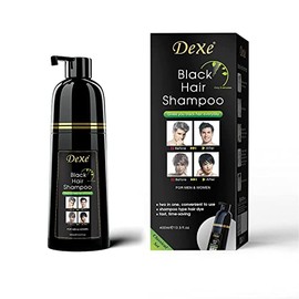 Champú para teñir el cabello Dexe de 14,1 onzas líquidas, cobertura para cabello gris, tinte para cabello negro, champú para teñir el cabello, cabello negro