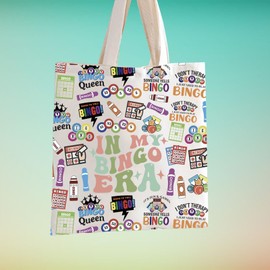 FOTAP Bingo Player Gift Gambler Gift Lucky Bingo In My Bingo Era Bingo Bag For Women Bingo Lover (BINGO ERA tote uk)