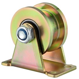 Skelang 4 Pcs 2" Groove Wheel, H-Type Heavy Duty Rigid Caster with Bracket fo...