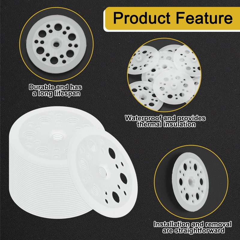 sourcing map Plastic Washers for Foam Board Fasteners, 500Pcs 45mm/1.77inch