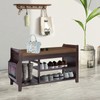 NURTUDIS Shoe Rack Bench,Bamboo Shoe Storage Stool with Removable Cushion,