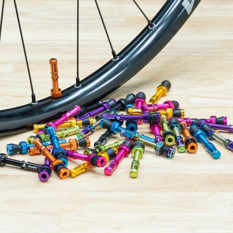 Granite Juicy Nipple Valve Caps and 44mm Colour Coordinated Presta