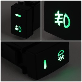 DNA MOTORING FLSW-014 Car Dash Mount Fog Light Lamp Switch with Wiring Harness Compatible with 2016-2021 Honda Civic