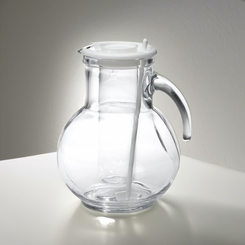 Bormioli Rocco Kufra Glass Pitcher with Ice Container and Lid,