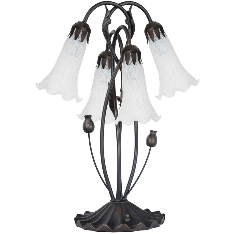Bieye Lily Flower Blown Glass Lampshade (White, Large I.D. 1.26"