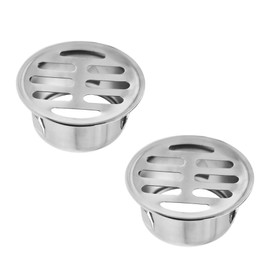 Round Floor Drain,304 Stainless Steel Snap in Floor Drain Shower Drain Cover Grate Cover for Outdoor Yard Drain-Pipe Exhaust Pipe Roof Balcony Use φ50mm/1.97''2 PCS